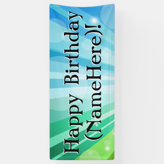 Blauw/Groen Gepersonaliseerd Verjaardagsfeestbanne Spandoek (Verticaal)
