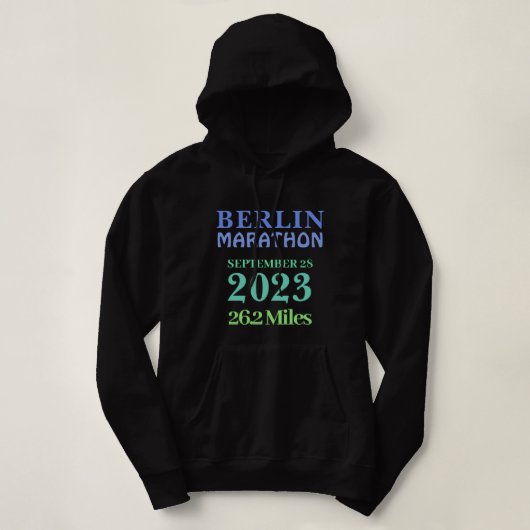 Blauw Groen Gepersonaliseerde Marathon Runner Cust Hoodie (Design voorkant)