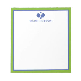 Blauw Groen Gepersonaliseerde Naam Leuk Pickleball Notitieblok
