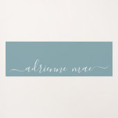 Blauw Groen Gepersonaliseerde Naam of Gebed Yogamat (Achterkant (horizontaal))