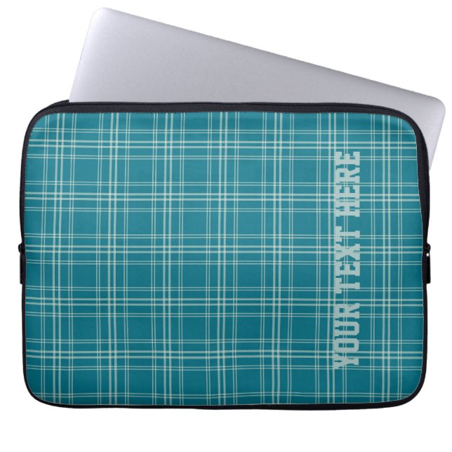  blauw/groen geplakt Custom Laptop Sleeve (Voorkant)