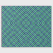 Blauw groen geplakt patroondepot cadeaupapier (Vlak)