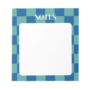 Blauw & Groen Geruit Aanpasbaar & Op Maat Notitieblok