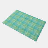 Blauw Groen Geruit Abstract Patroon Deurmat (Schuin)