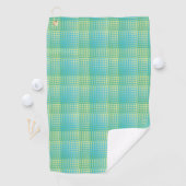 Blauw Groen Geruit Abstract Patroon Golfhanddoek (Insitu)