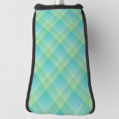 Blauw Groen Geruit Abstract Patroon Golfheadcover (Draai 90)