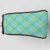 Blauw Groen Geruit Abstract Patroon Golfheadcover (Voorkant)
