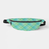 Blauw Groen Geruit Abstract Patroon Heuptasje (Voorkant)