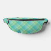 Blauw Groen Geruit Abstract Patroon Heuptasje (Liggend)