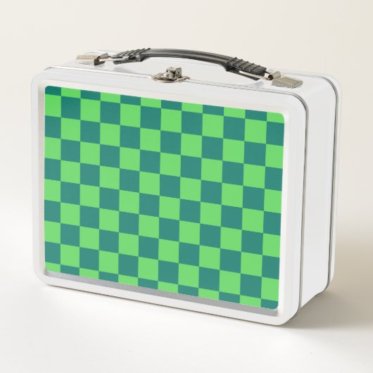 Blauw groen geruit gingham patroon (Voorkant)