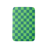 Blauw groen geruit gingham patroon badmat (Voorkant Verticaal)