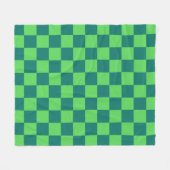 Blauw groen geruit gingham patroon fleece deken (Voorkant (Horizontaal))