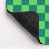 Blauw groen geruit gingham patroon muismat (Hoek)
