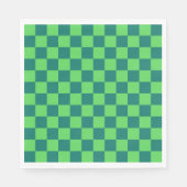 Blauw groen geruit gingham patroon servet (Voorkant)