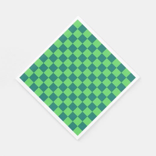 Blauw groen geruit gingham patroon servet (Hoek)