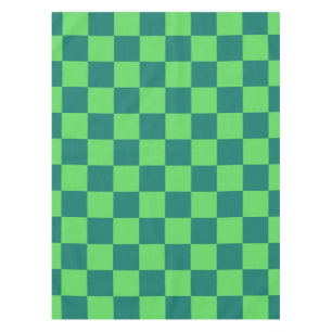 Blauw groen geruit gingham patroon tafelkleed