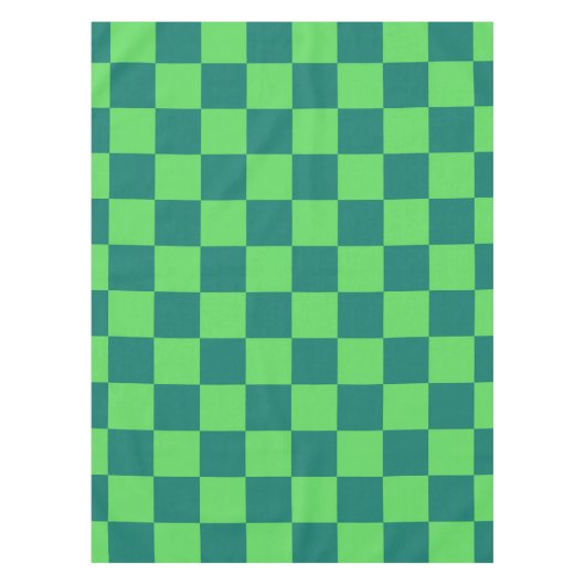 Blauw groen geruit gingham patroon tafelkleed (Voorkant)