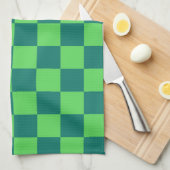 Blauw groen geruit gingham patroon theedoek (Quarter Fold)