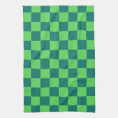 Blauw groen geruit gingham patroon theedoek (Verticaal)