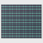 Blauw Groen Geruit Kerstcadeau Inpakpapier (Vlak)