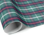 Blauw groen geruite kerstcadeau inpakpapier (Rol Hoek)