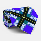 Blauw groen geruite Stropdas (Opgerold)
