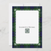 Blauw & Groen geruite, Tartan bruiloft uitnodiging (Voorkant)