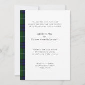 Blauw & Groen geruite, Tartan bruiloft uitnodiging (Achterkant)