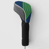 Blauw Groen Gestreept 70s 80s Klassieke Retro Stre Golfheadcover (Schuin)