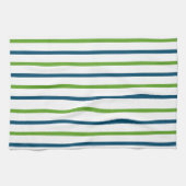 Blauw groen gestreept theedoek (Horizontaal)