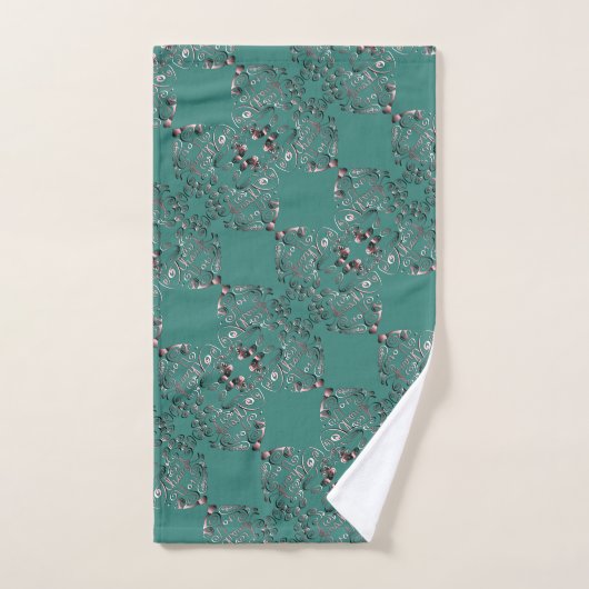 Blauw groen gevlekt "Dank je" Bad Handdoek (Handdoek)