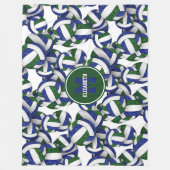 Blauw groen girly volleybal team kleuren fleece deken (Voorkant)