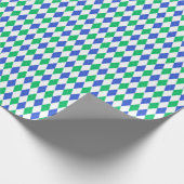 Blauw & Groen Golf Argyle Cadeaupapier (Hoek)