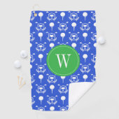 Blauw & Groen Golf Monogram Golfhanddoek (Insitu)