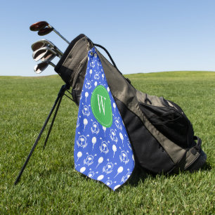 Blauw & Groen Golf Monogram Golfhanddoek
