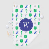 Blauw & Groen Golf Monogram Golfhanddoek (Insitu)