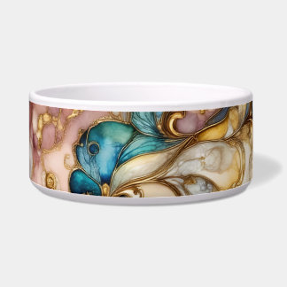 Blauw Groen Goud Bladerrijk Tuin Floral Paisley Mo Voerbakje