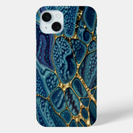 Blauw, groen, goud iPhone 15 mini hoesje