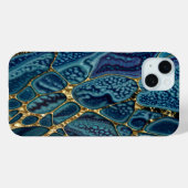 Blauw, groen, goud Case-Mate iPhone case (Achterkant (horizontaal))