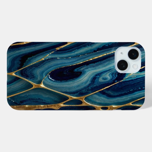 Blauw, groen, goud Case-Mate iPhone case (Achterkant (horizontaal))