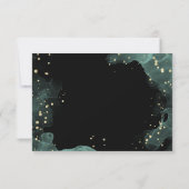 Blauw, groen, goud elegante trouw RSVP kaartje (Achterkant)