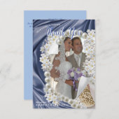 Blauw, groen, goud, ivoorzijde en bruiloftDank u K RSVP Kaartje (Voorkant / Achterkant)