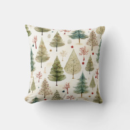 Blauw Groen Goud Kerstboom Patroon Kussen