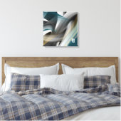 Blauw Groen Goud Zwart Wit Grijs Abstract Canvas Afdruk (Insitu (Slaapkamer))