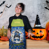 Blauw Groen Grappig Halloween Momster Schort