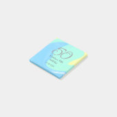 Blauw groen grijs 50ste verjaardag naam toevoegen post-it® notes (Schuin)