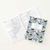 Blauw & Groen Hand Getrokken Bloemblok Print Recep Notitieboek (Binnen)