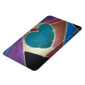 Blauw groen hart met mozaïek thema magneet (Linkerzijde)