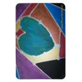 Blauw groen hart met mozaïek thema magneet (Verticaal)