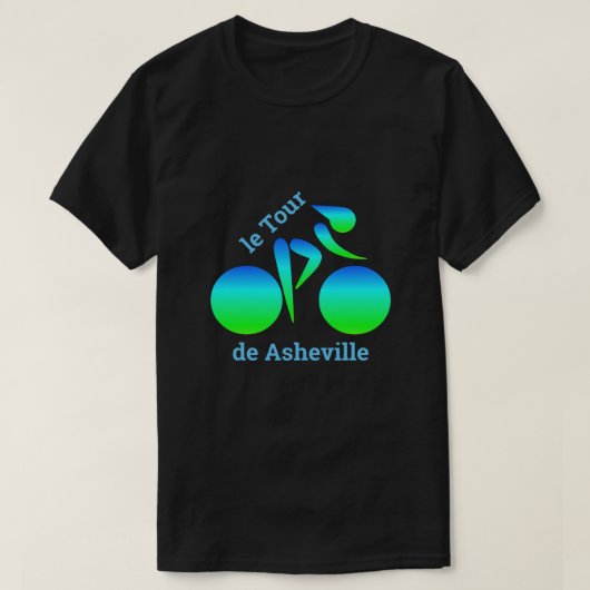Blauw groen helling fiets T-shirt (Design voorkant)